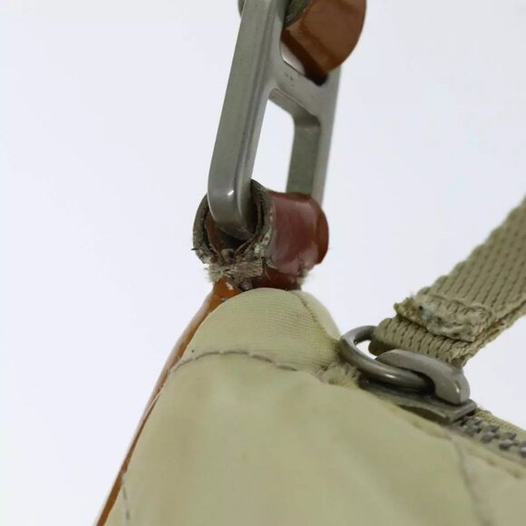 PRADA Shoulder Bag Nylon Enamel Beige Brown Auth - Picture 9 of 16
